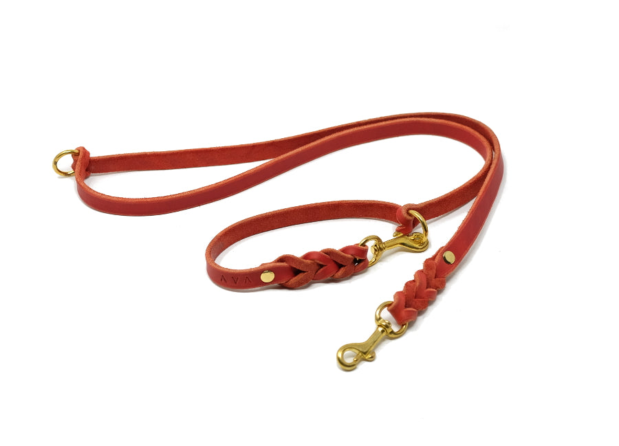 Lederleine "Oh, Dear!" rot, 1,35m lang & 1,5cm breit