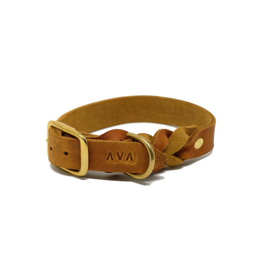 Halsband "Oh,Dear!" cognac, Halsumfang 33cm-38cm