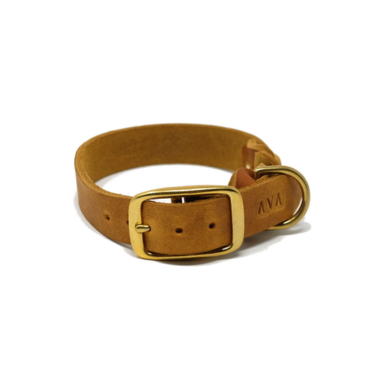 Halsband "Oh,Dear!" cognac, Halsumfang 33cm-38cm